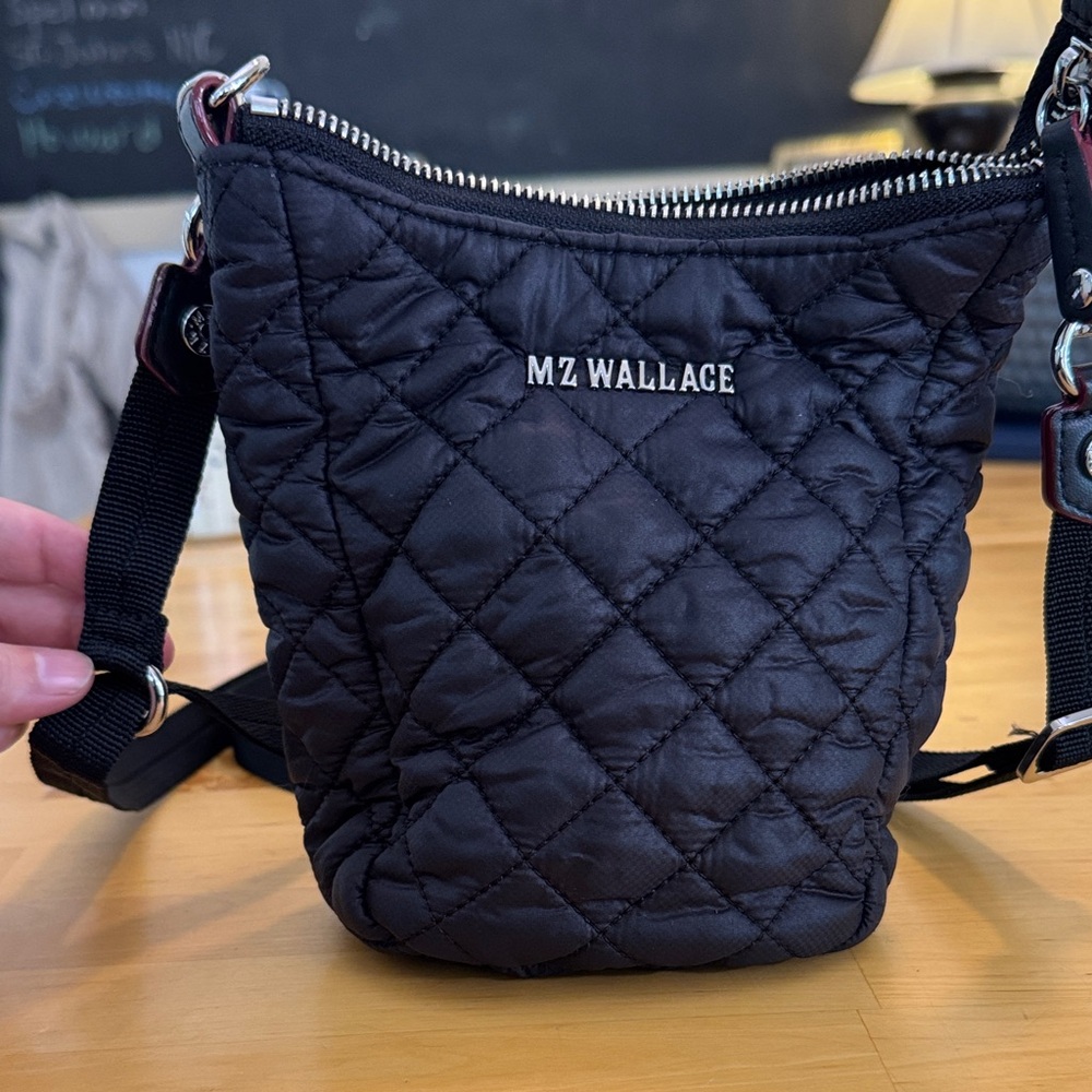 MZ Wallace Black Quilted Crossbody Bag